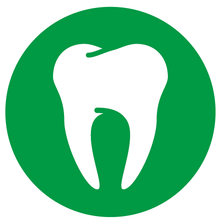 dark green icon with white tooth icon