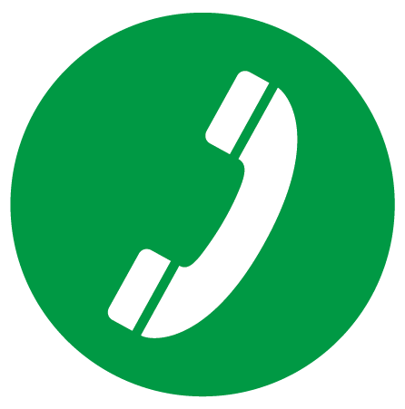 dark green icon with white phone icon