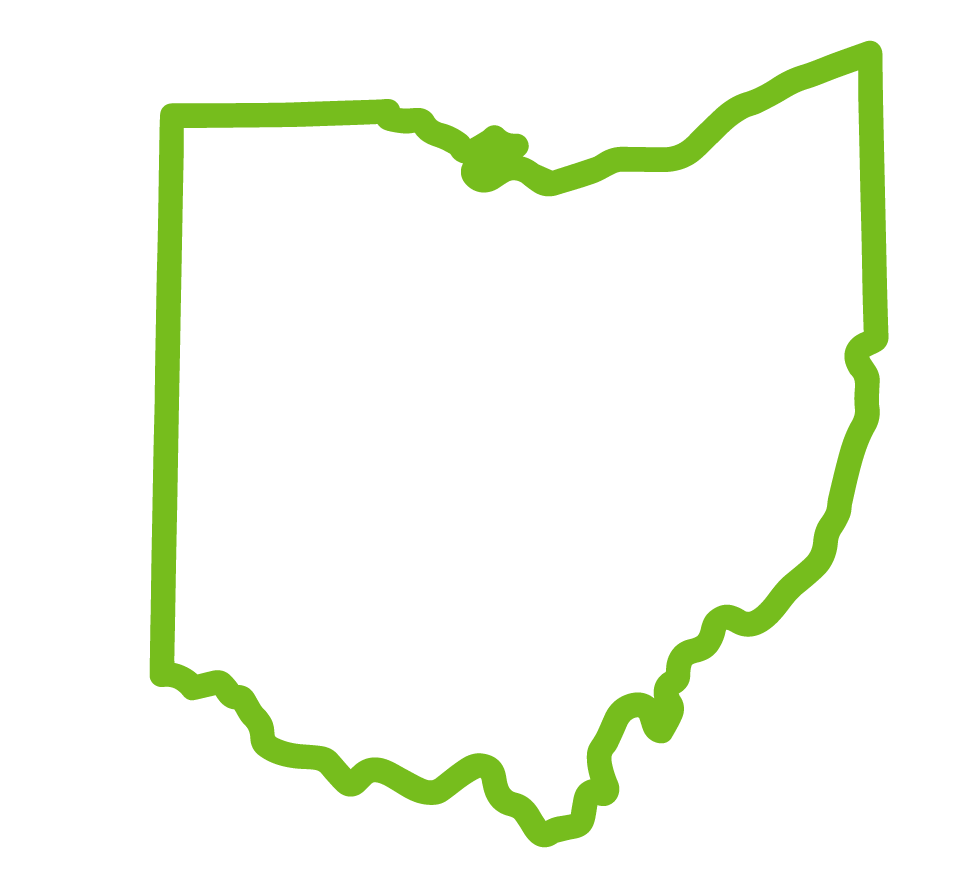 light green outline of Ohio